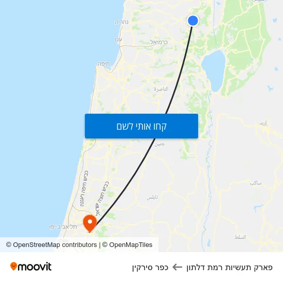 מפת פארק תעשיות רמת דלתון לכפר סירקין
