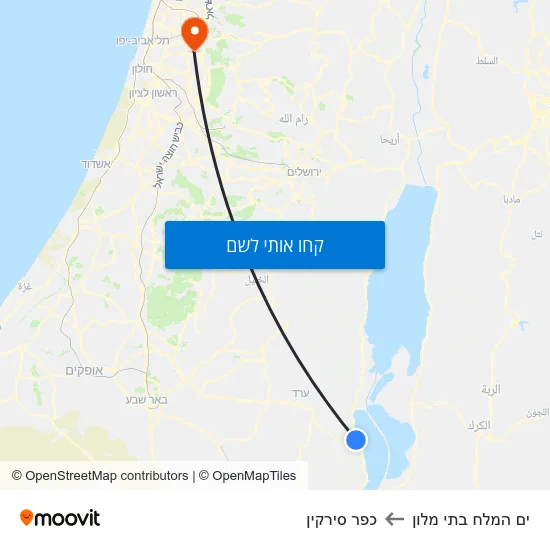 מפת ים המלח בתי מלון לכפר סירקין