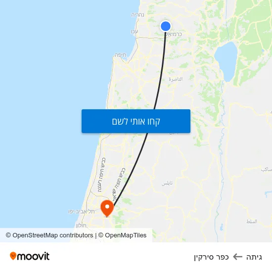 מפת גיתה לכפר סירקין