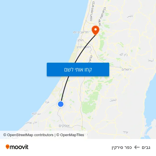 מפת גבים לכפר סירקין