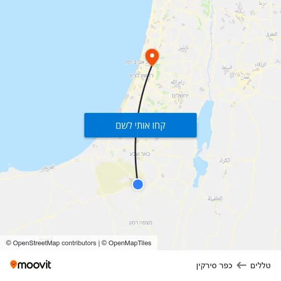 מפת טללים לכפר סירקין