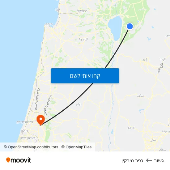 מפת גשור לכפר סירקין