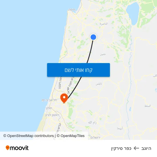 מפת היוגב לכפר סירקין