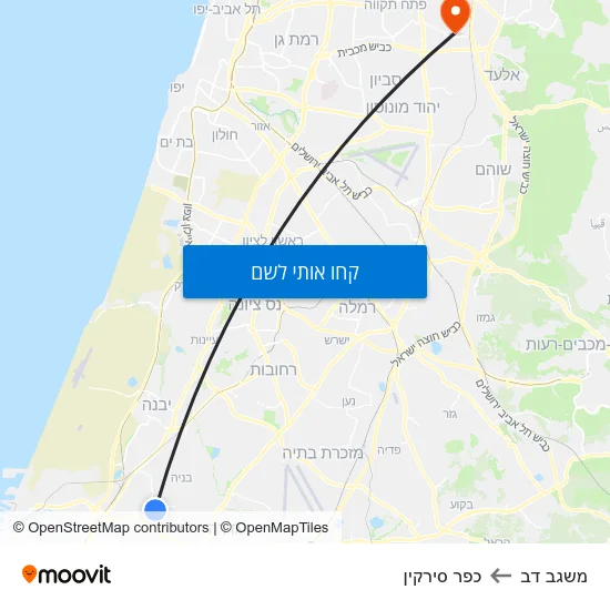מפת משגב דב לכפר סירקין