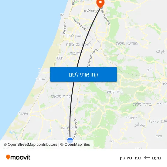 מפת נועם לכפר סירקין