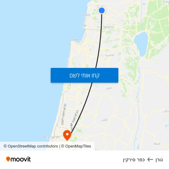 מפת גורן לכפר סירקין