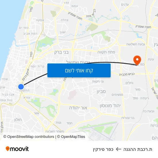 מפת ת.רכבת ההגנה לכפר סירקין