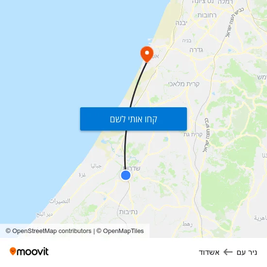 מפת ניר עם לאשדוד