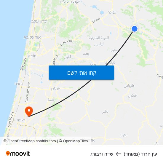 מפת עין חרוד (מאוחד) לשדה ורבורג