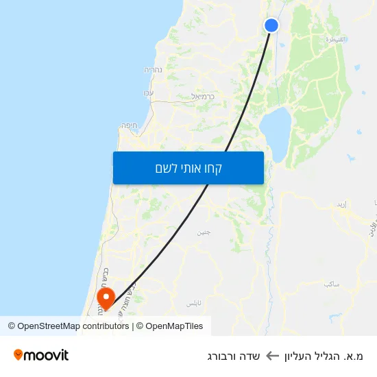 מפת מ.א. הגליל העליון לשדה ורבורג