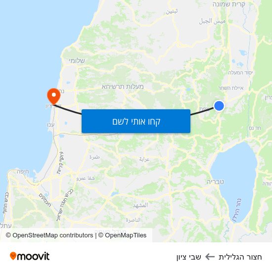 מפת חצור הגלילית לשבי ציון
