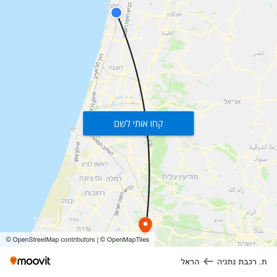 מפת ת. רכבת נתניה להראל