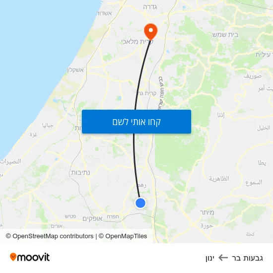 מפת גבעות בר לינון