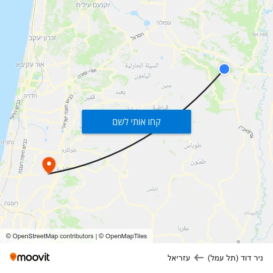 מפת ניר דוד (תל עמל) לעזריאל