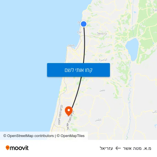 מפת מ.א. מטה אשר לעזריאל