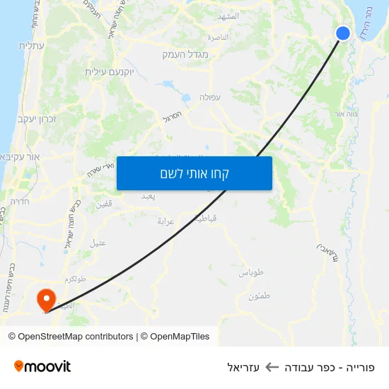 מפת פורייה - כפר עבודה לעזריאל