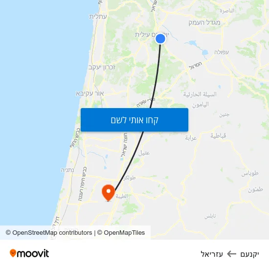 מפת יקנעם לעזריאל