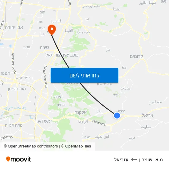 מפת מ.א. שומרון לעזריאל
