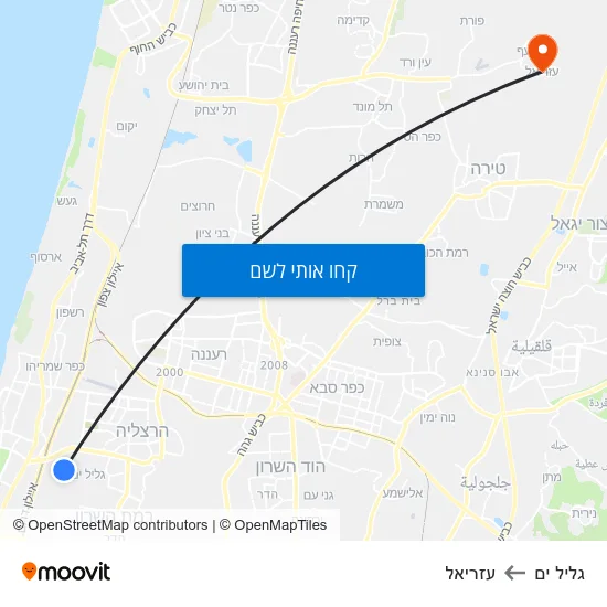 מפת גליל ים לעזריאל