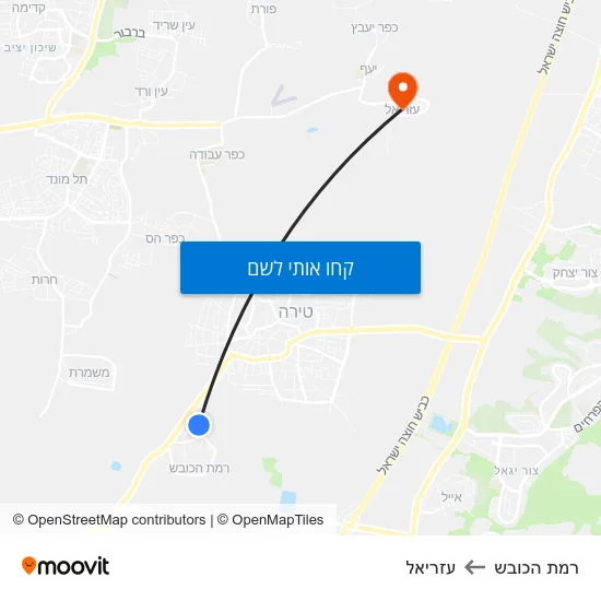 מפת רמת הכובש לעזריאל