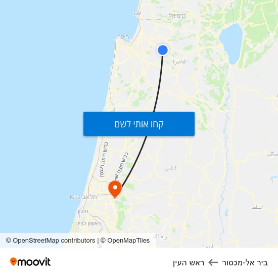 מפת ביר אל-מכסור לראש העין