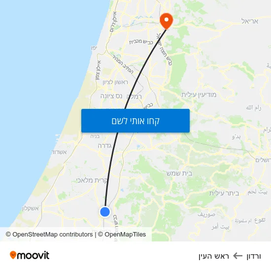 מפת ורדון לראש העין