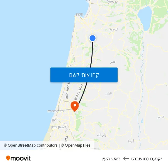 מפת יקנעם (מושבה) לראש העין