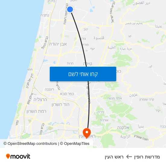 מפת מדרשת רופין לראש העין
