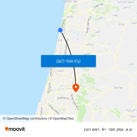 מפת מ.א. עמק חפר לראש העין