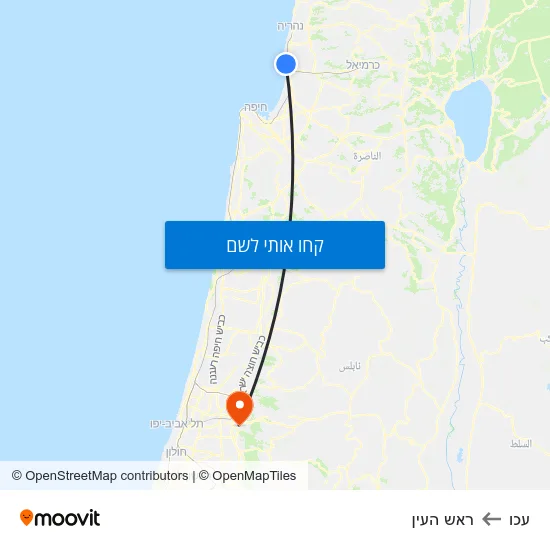 מפת עכו לראש העין