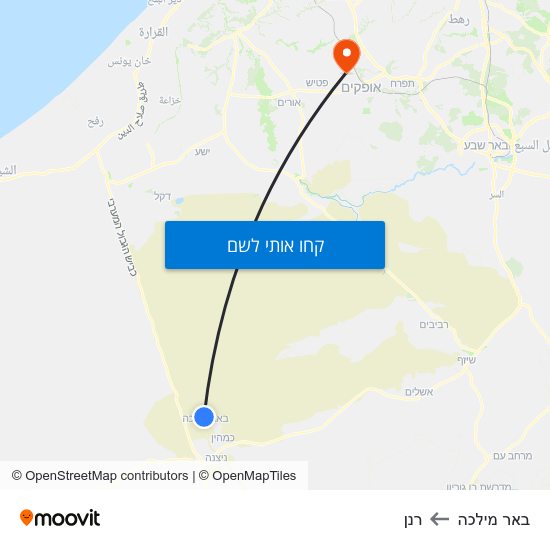 מפת באר מילכה לרנן