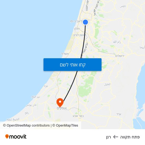 מפת פתח תקווה לרנן