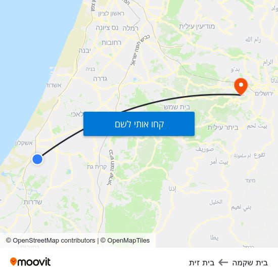 מפת בית שקמה לבית זית