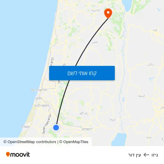 מפת גיזו לעין דור