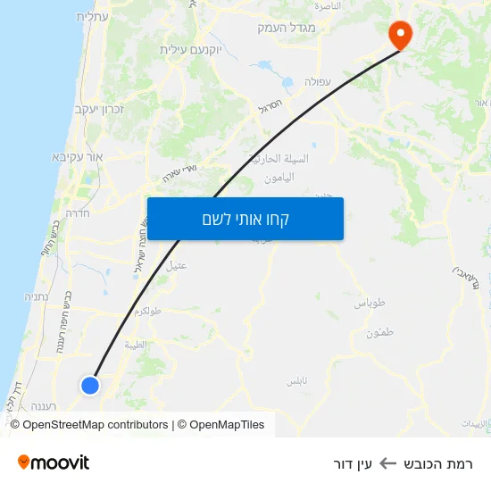 מפת רמת הכובש לעין דור
