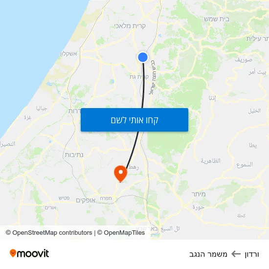 מפת ורדון למשמר הנגב