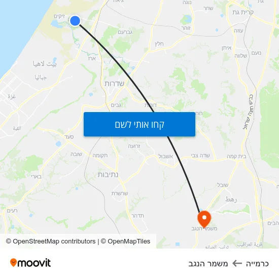 מפת כרמייה למשמר הנגב