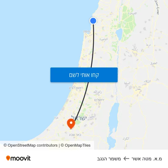 מפת מ.א. מטה אשר למשמר הנגב