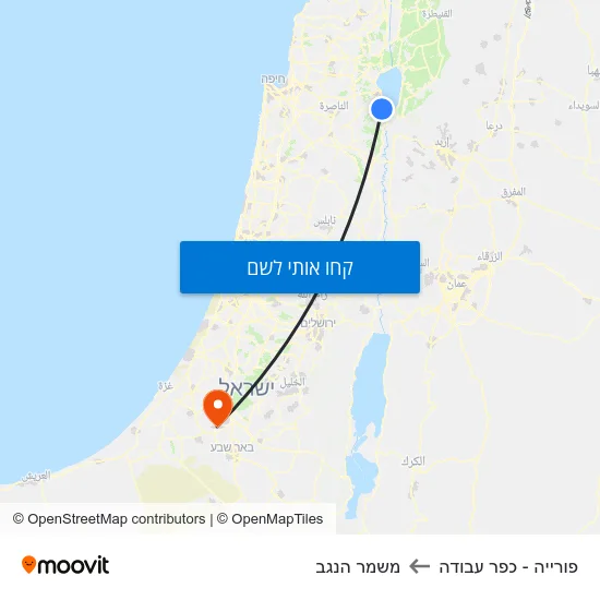 מפת פורייה - כפר עבודה למשמר הנגב