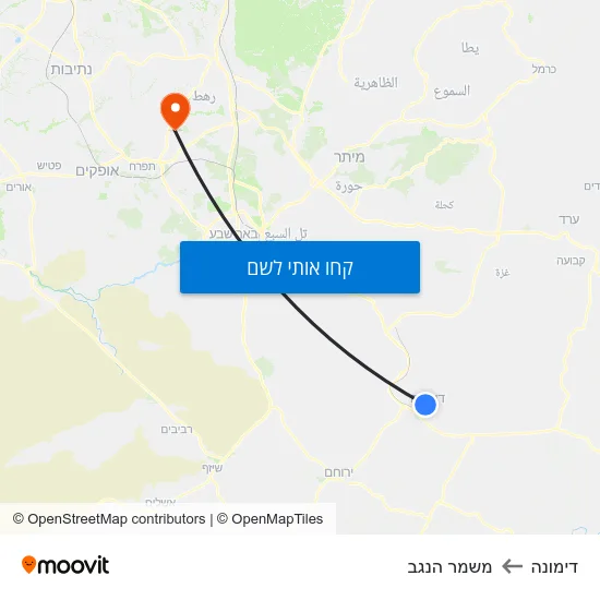 מפת דימונה למשמר הנגב
