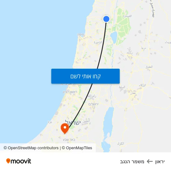 מפת יראון למשמר הנגב