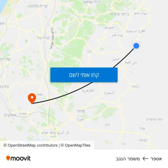 מפת אספר למשמר הנגב