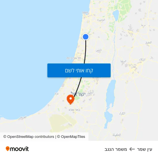 מפת עין שמר למשמר הנגב