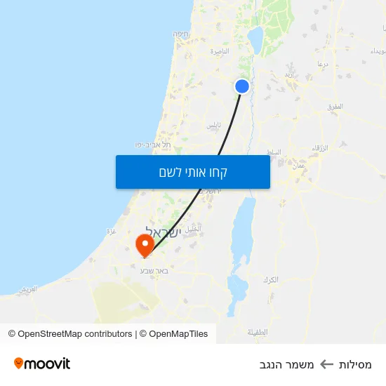 מפת מסילות למשמר הנגב