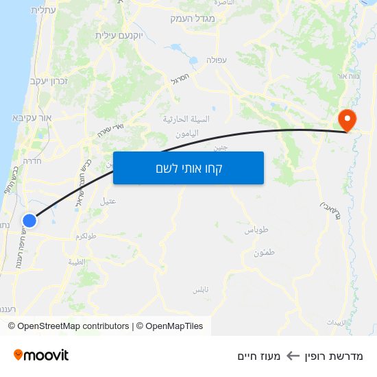 מפת מדרשת רופין למעוז חיים