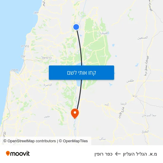 מפת מ.א. הגליל העליון לכפר רופין