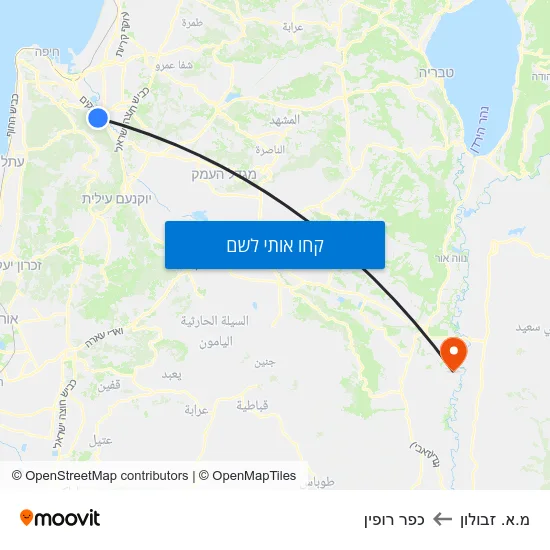 מפת מ.א. זבולון לכפר רופין