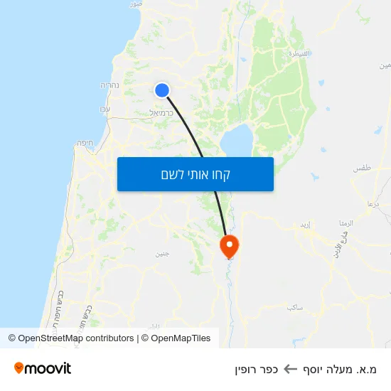 מפת מ.א. מעלה יוסף לכפר רופין