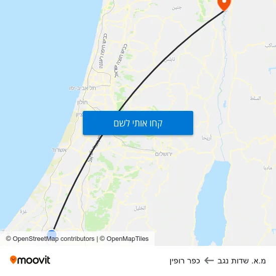מפת מ.א. שדות נגב לכפר רופין