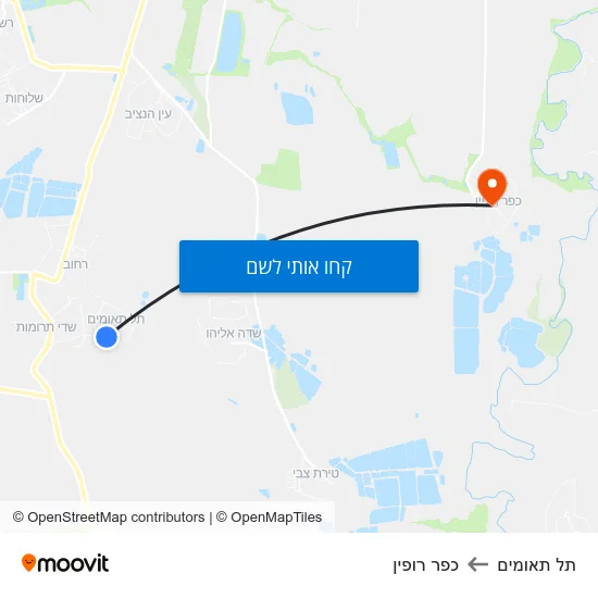 מפת תל תאומים לכפר רופין